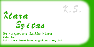 klara szitas business card